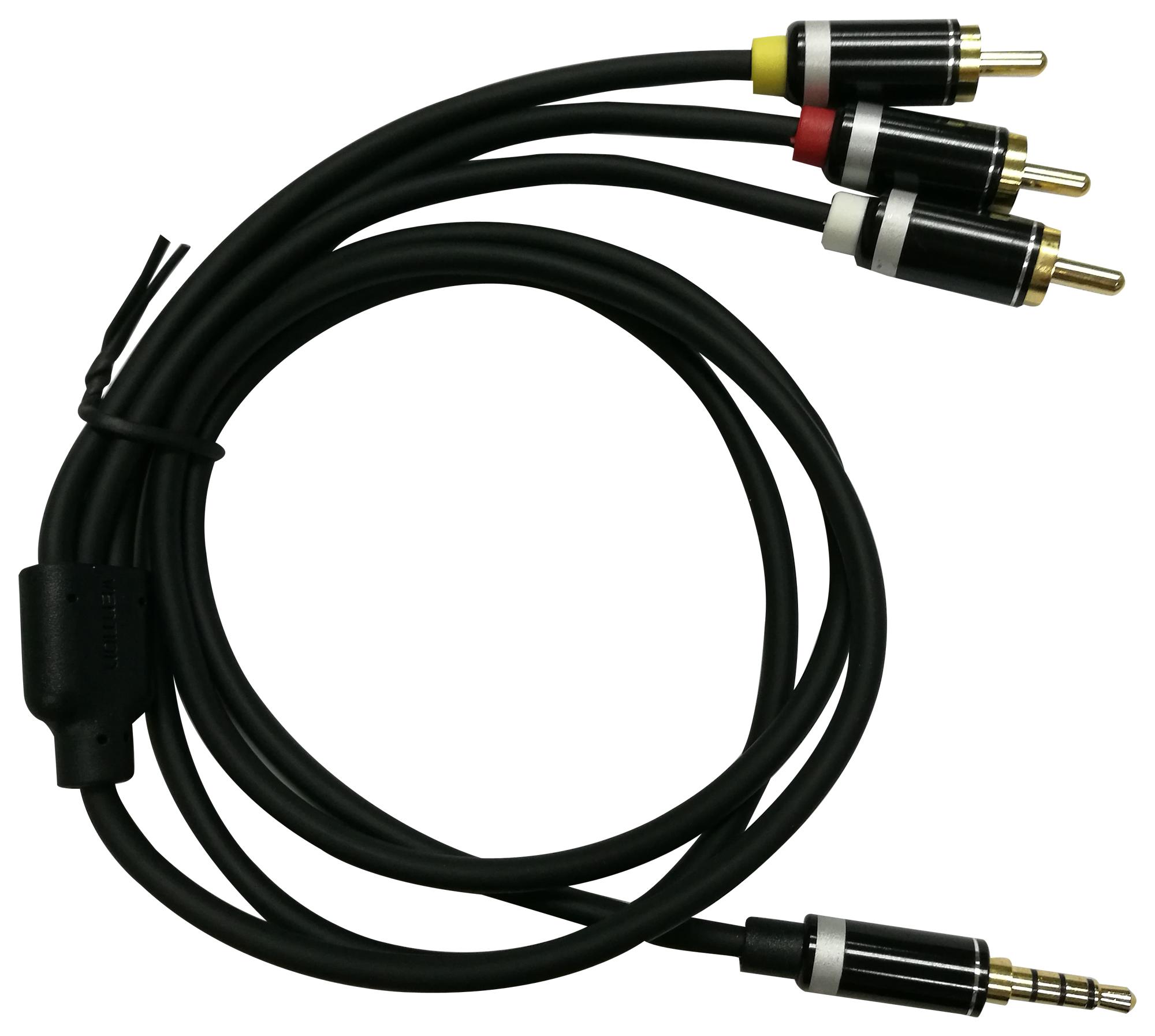 Multicomp Pro Ps000237 Cable, 3.5mm 4P Plug-Rca Plug X 3, 2M