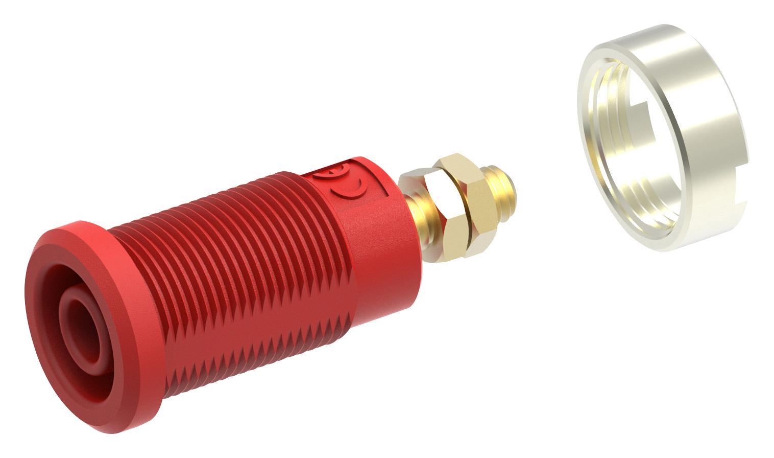 Multicomp Pro 72-14166 Connector, Banana, Jack, 36A, Stud, Red