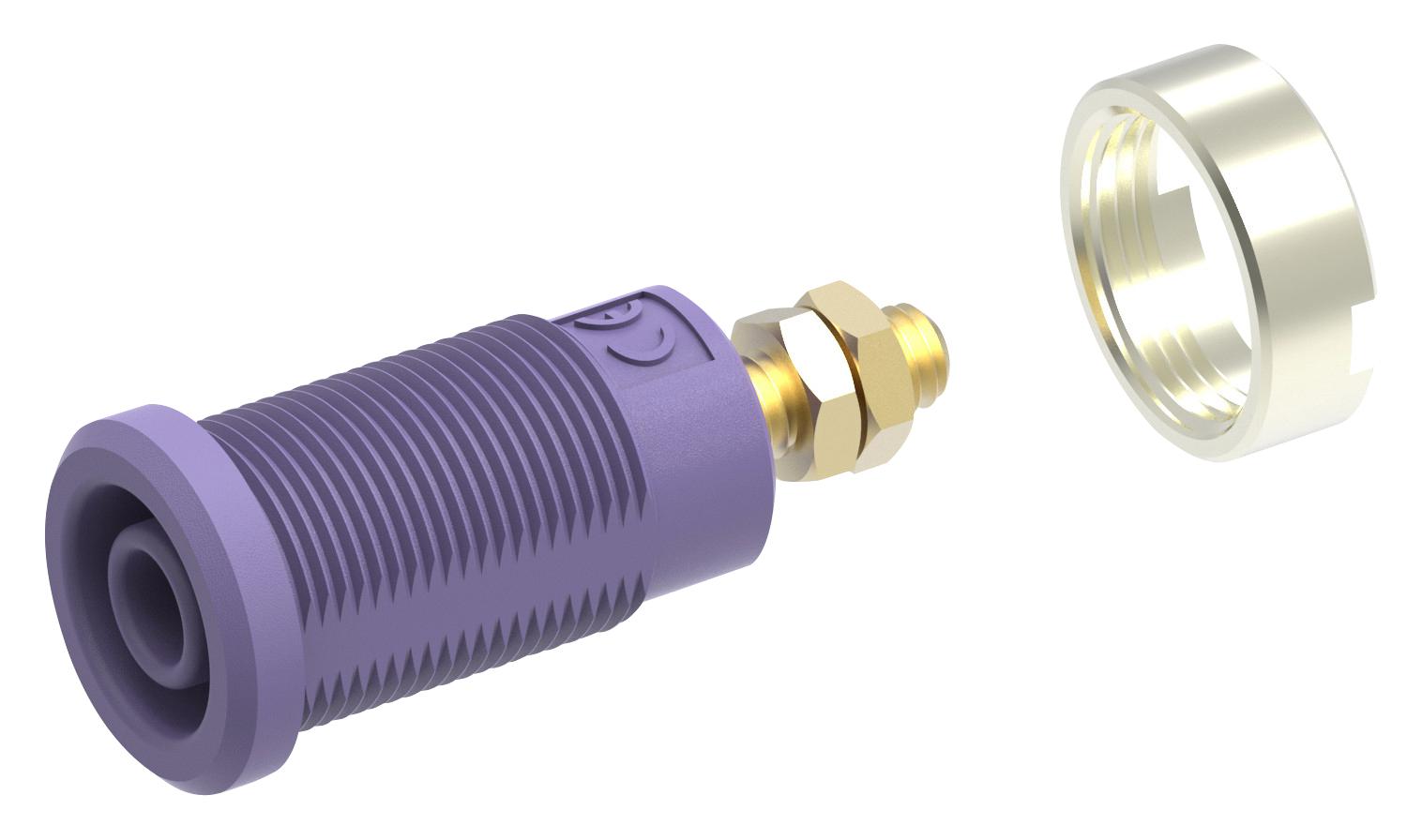 Multicomp Pro 72-14170 Connector, Banana, Jack, 36A, Stud, Purple