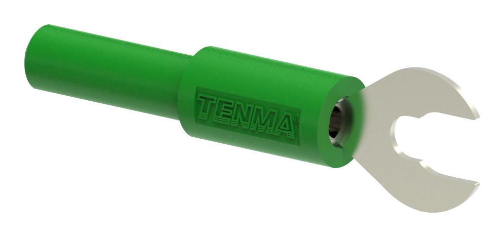 Tenma 72-14358 Adaptor, 4mm Banana Jack-Spade Lug, Grn