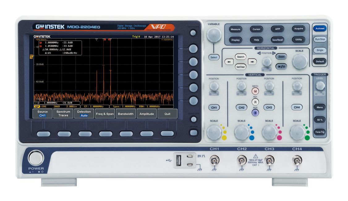 Gw Instek Mdo-2204Eg Oscilloscope, 4 Channel, 200 Mhz