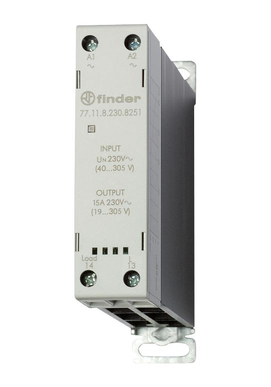 Finder Relays Relays 77.11.9.024.8250 Solid State Relay, 15A, 19-305Vac