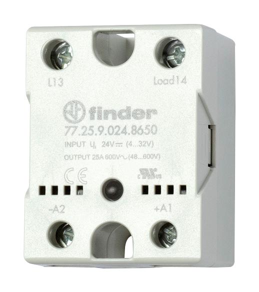 Finder Relays Relays 77.25.8.230.8250 Solid State Relay, 25A, 21.6-280V, Panel