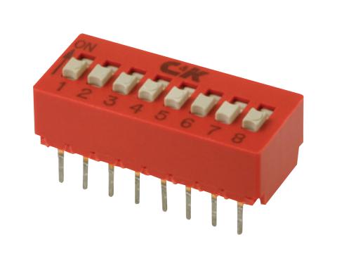 C&k Components Bd10Av Dip Switch, Spst, 0.1A, 5Vdc, Tht