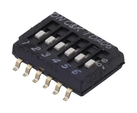 C&k Components Tda06H0Jb1 Dip Switch, Spst, 0.025A, 24Vdc, Smd