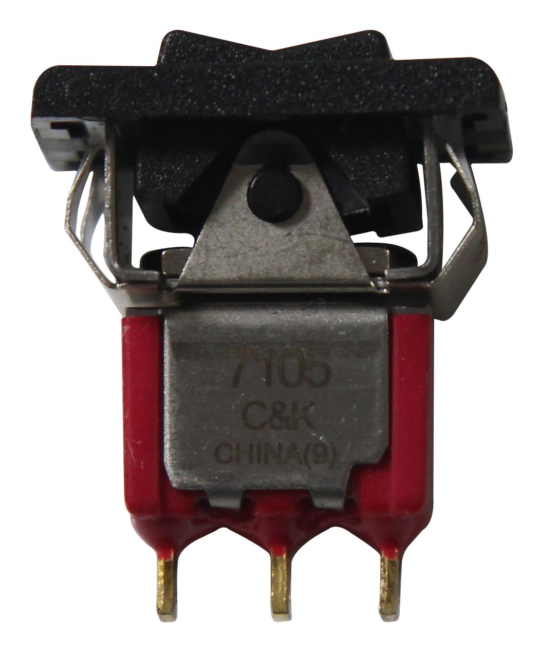 C&k Components 7105J51Zbe22 Rocker Switch, Spdt, 0.4Va, 20V, Black