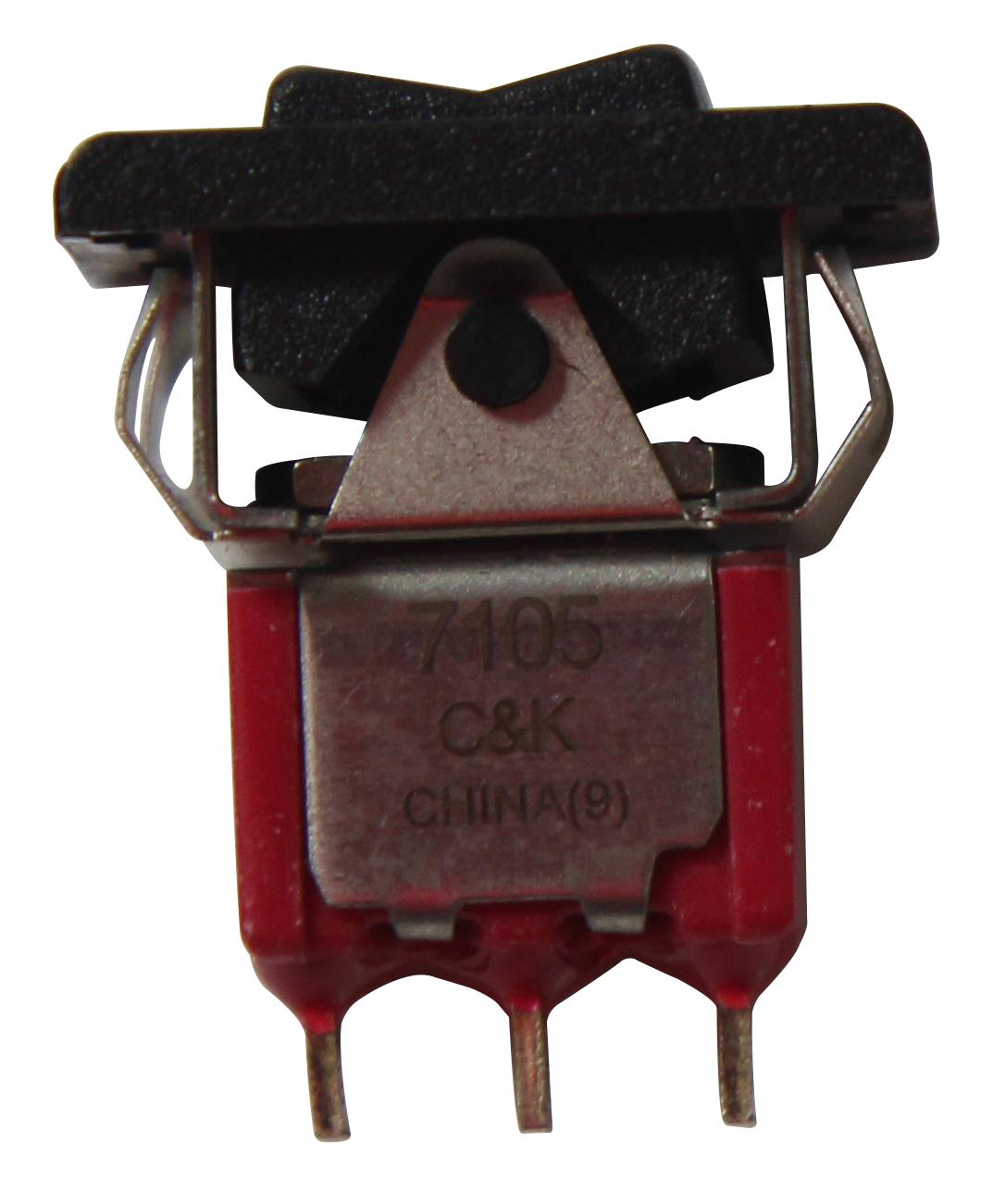 C&k Components 7105J51Zqe22 Rocker Switch, Spdt, 5A, 120V, Black