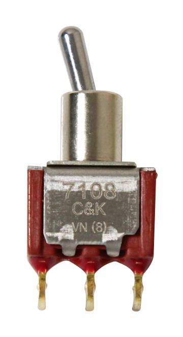 C&k Components 7108Md9Abe Toggle Switch, Spdt, 0.4Va, 20V, Tht