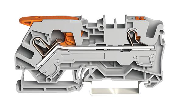 WAGO 2106-5201 Terminal Block, Dinrail, 2Ways, 8Awg