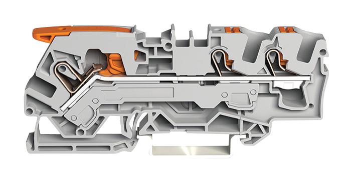 WAGO 2106-5301 Terminal Block, Dinrail, 3Ways, 8Awg