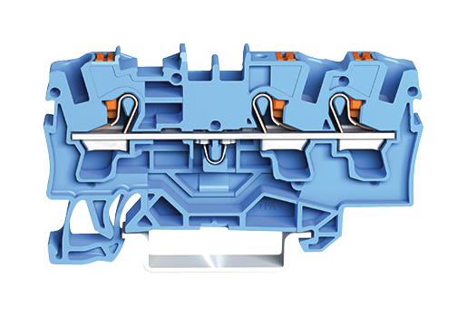 WAGO 2204-1304 Terminal Block, Dinrail, 3Ways, 10Awg