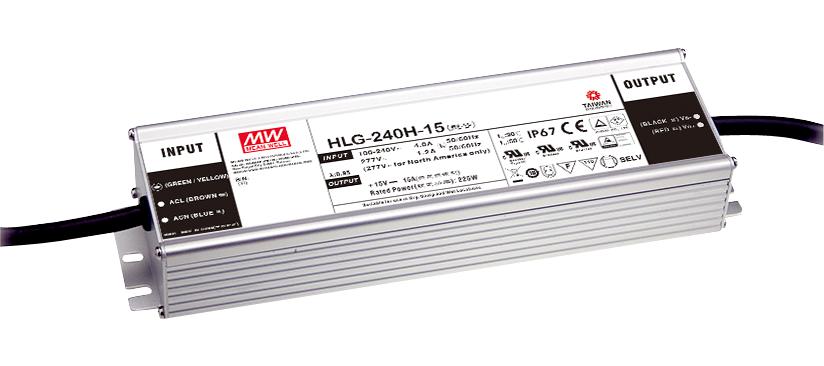 HLG 240H 36 MEAN WELL LED Driver 241.2 W 36 VDC 6.7 A Constant Current Constant Voltage 90 V Farnell UK