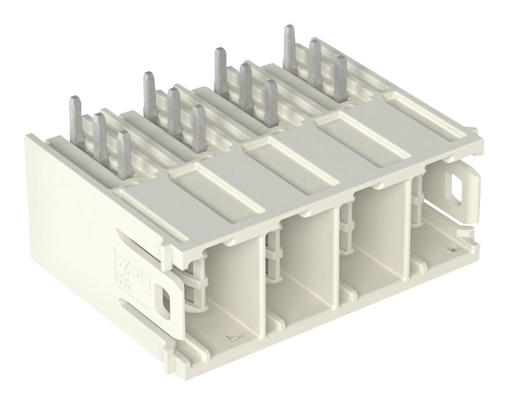 WAGO 832-3644 Terminal Block, Header, 4Way, Th R/a