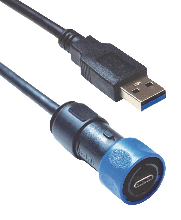 Bulgin Pxp4040/c/a/3M00 Usb Cable, 3.1 A-C Plug, 3M, Black