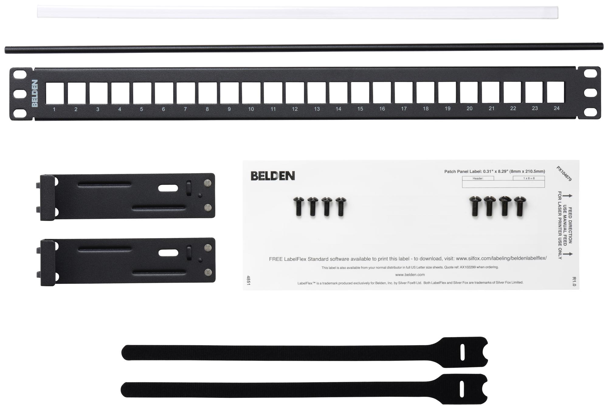 Belden Ax106902 Modular Patch Panel, 24Port, 1U