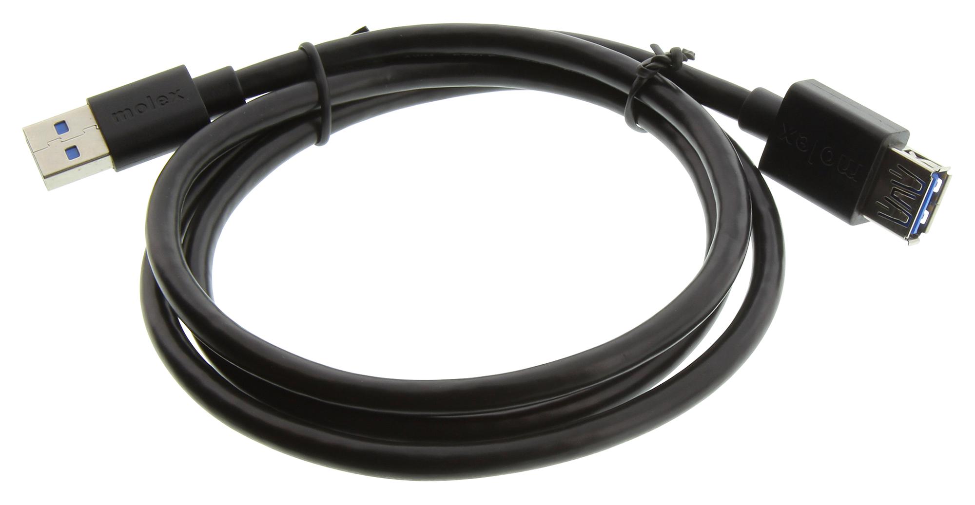 Molex 68789-0035 Usb Cable, 3.0 A Plug-A Rcpt, 3.3Ft