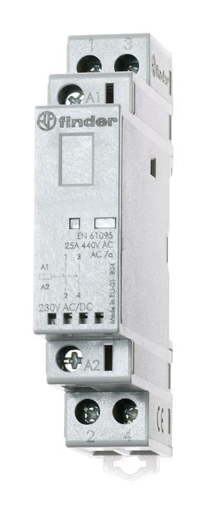 Finder Relays Relays 223202304420 Contactor, Dpst-Nc, 230V, Din Rail/panel