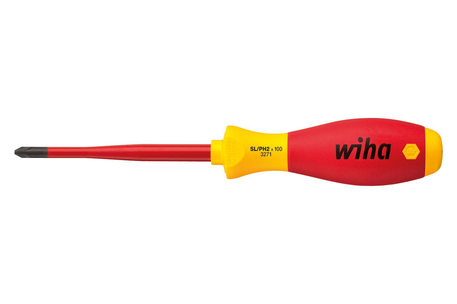 Wiha 35502 Screwdriver, Sl/ph1, 80mm, 191mm