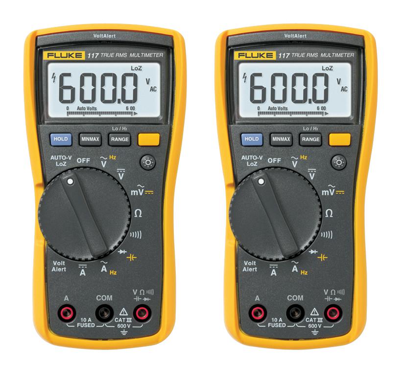 Fluke Fluke-117 Eur/twin Promo Digital Multimeter, True-Rms, 10A, 600V