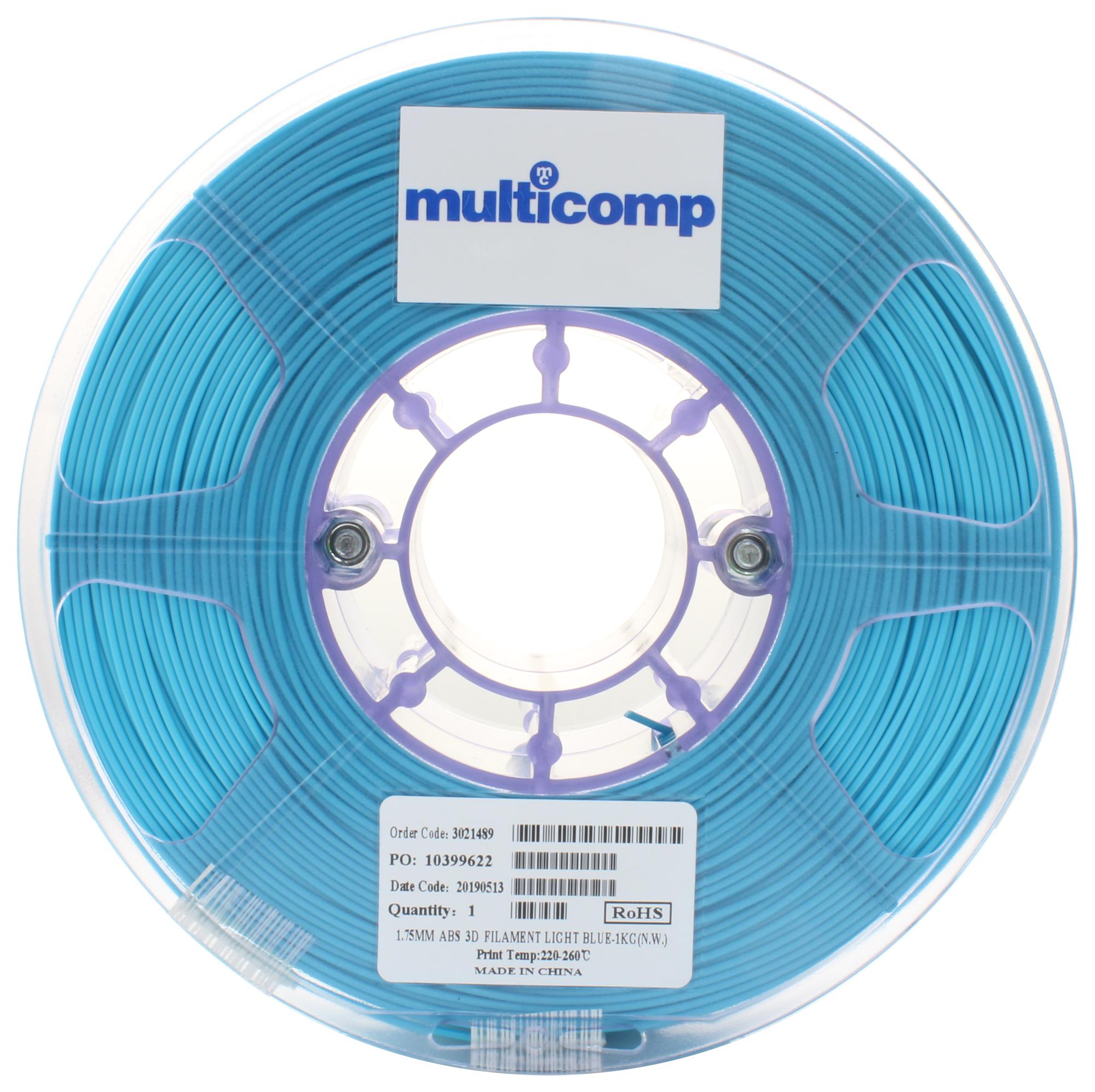 Multicomp Pro Mc011439 3D Printer Filament, Abs, 1.75mm, Blu