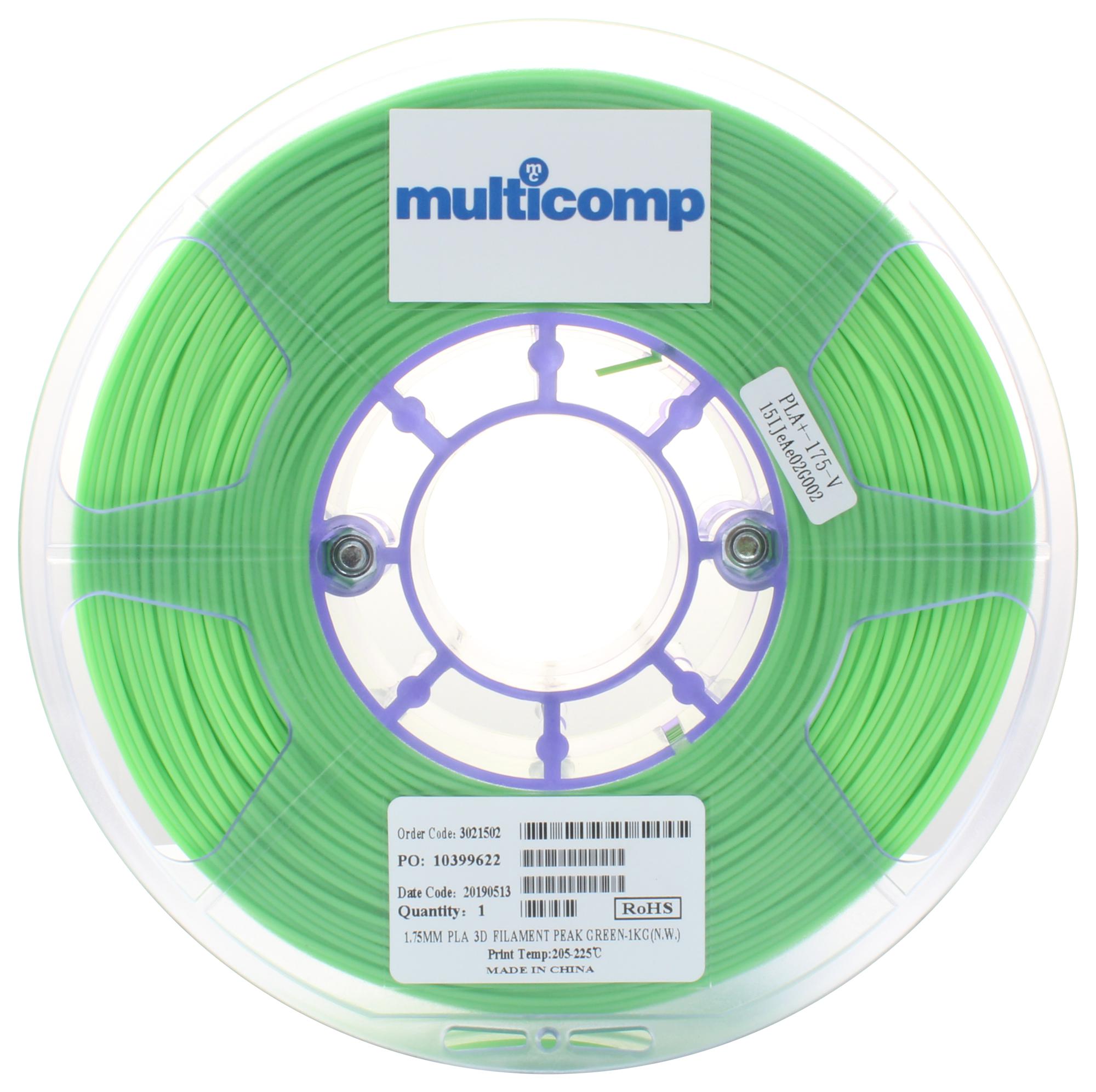 Multicomp Pro Mc011451 3D Printer Filament, Pla, 1.75mm, Green