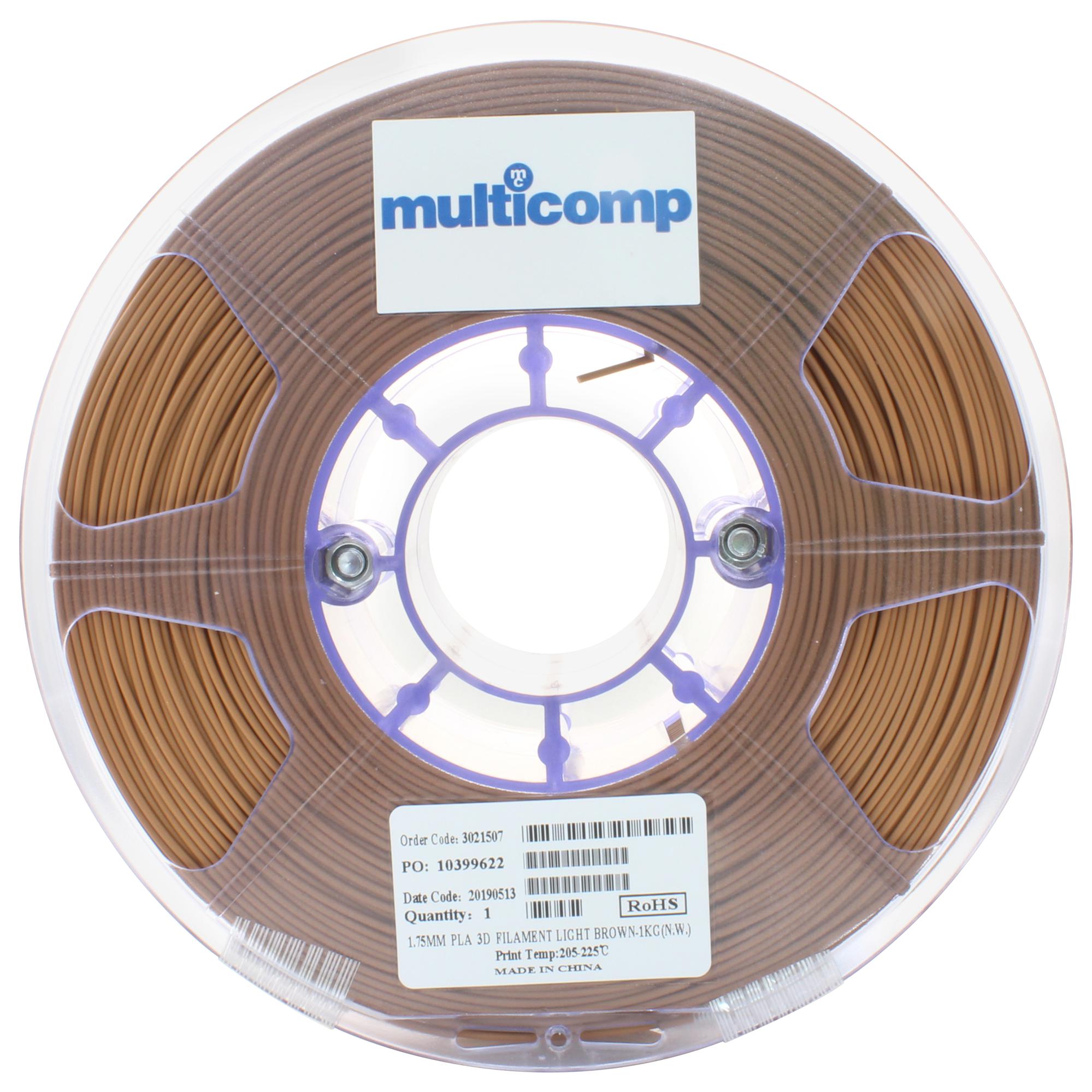 Multicomp Pro Mc011455 3D Printer Filament, Pla, 1.75mm, Brown