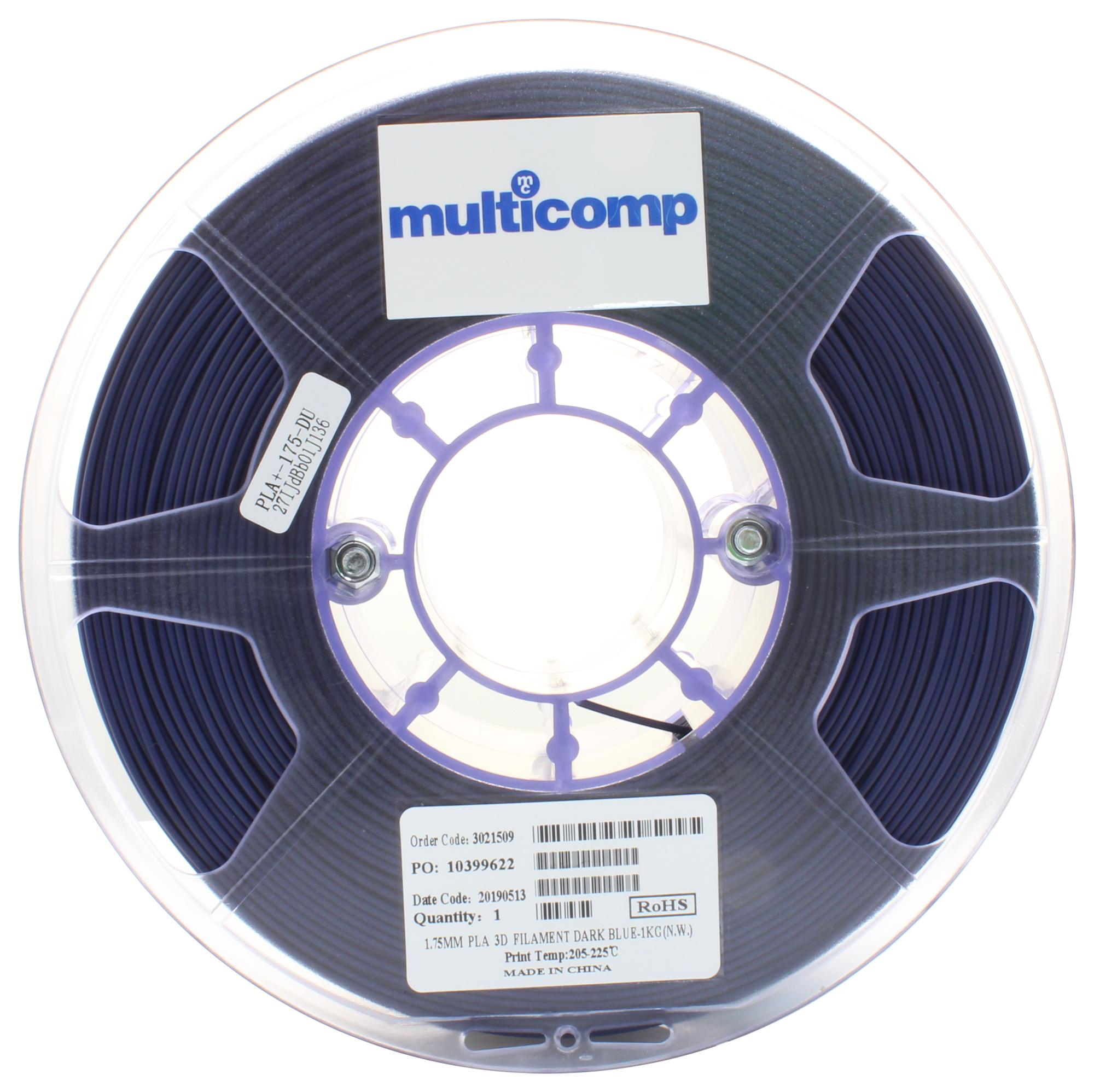 Multicomp Pro Mc011457 3D Printer Filament, Pla, 1.75mm, Blue