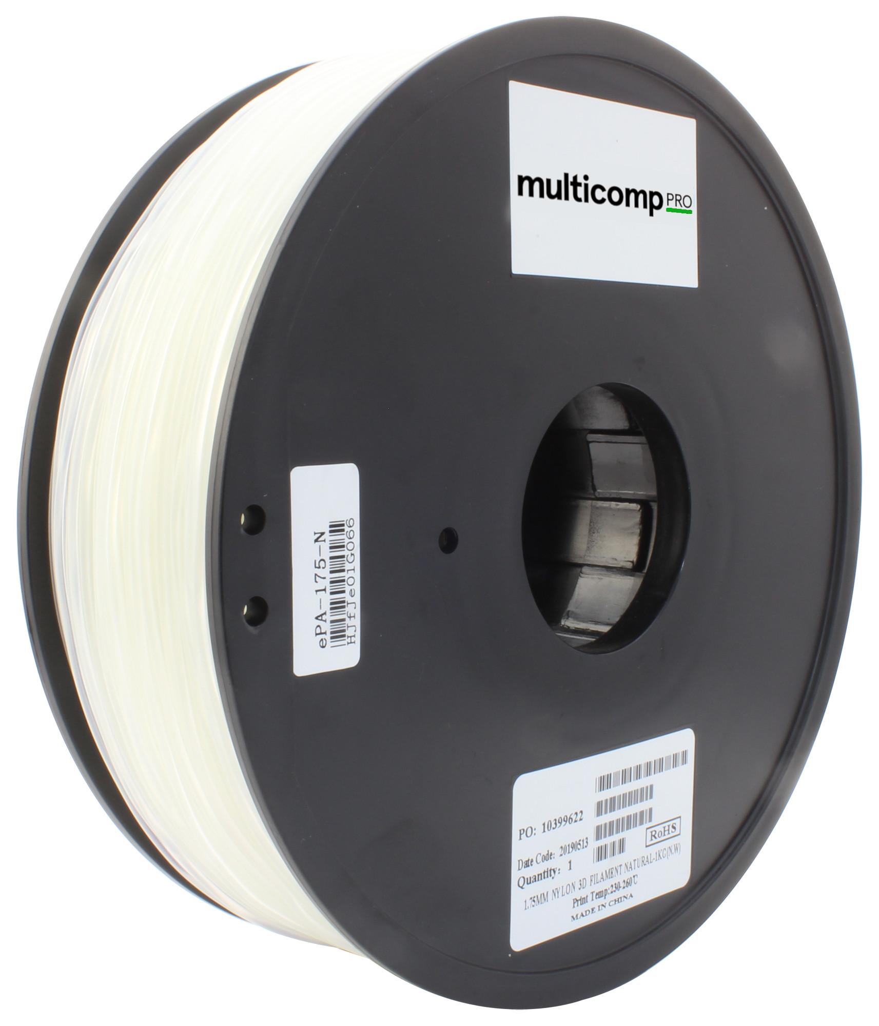 Multicomp Pro Mc011477 3D Printer Filament, Nylon, 1.75mm, Nat