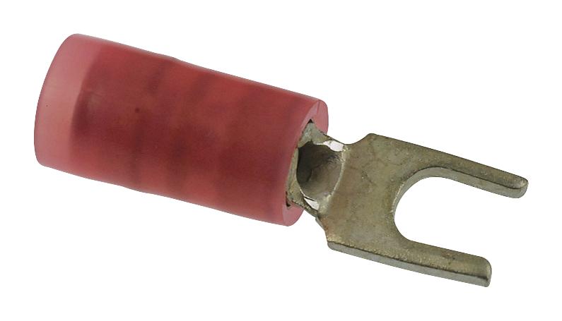 Molex 19139-0003 Terminal, Fork Tongue, #4, 18Awg, Red