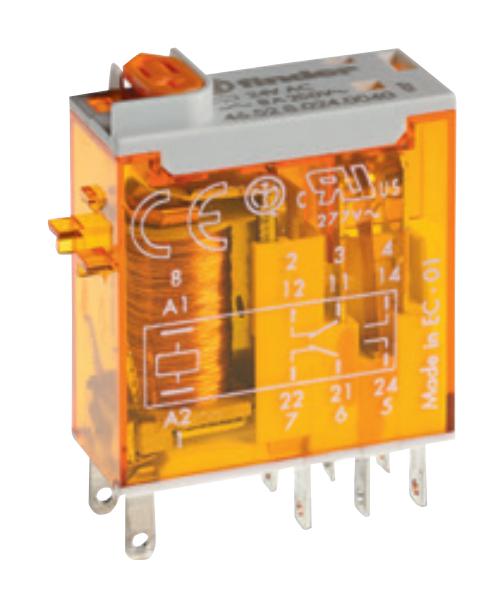 Finder Relays Relays 465281100054 Power Relay, Dpdt, 110Vac, 8A, Socket