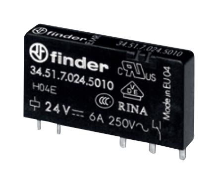 Finder Relays Relays 345170600010 Power Relay, Spdt, 60Vdc, 6A, Th