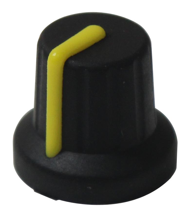 Multicomp Pro Mp72605S Soft Touch Knob, Black/yellow, 16mm