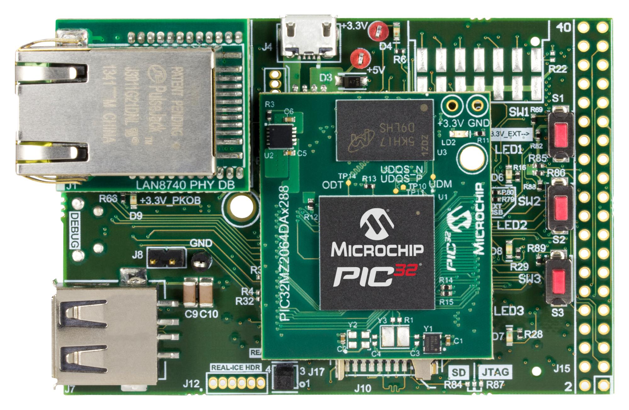 Microchip Technology Technology Dm320008 Da Starter Kit Board, 32-Bit Graphic Mcu