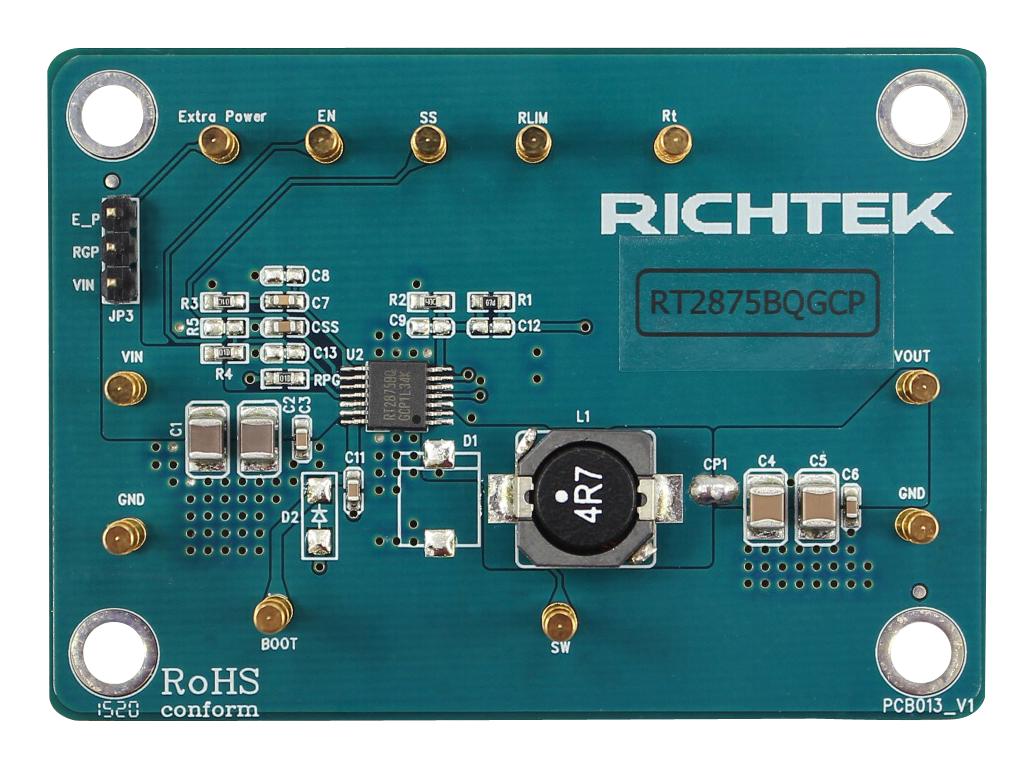 Richtek Evb_Rt2875Bqgcp Eval Board, Sync Buck Dc/dc Converter