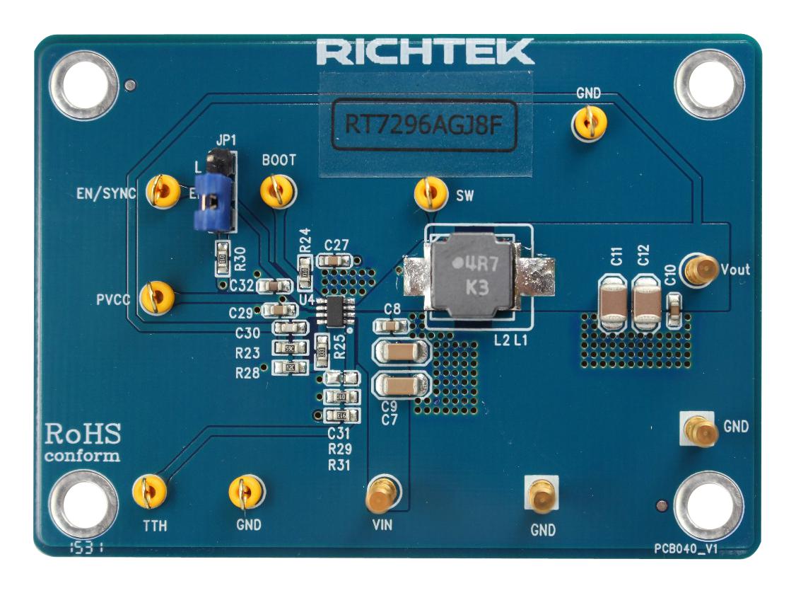 Richtek Evb_Rt7296Agj8F Eval Board, Sync Buck Dc/dc Converter