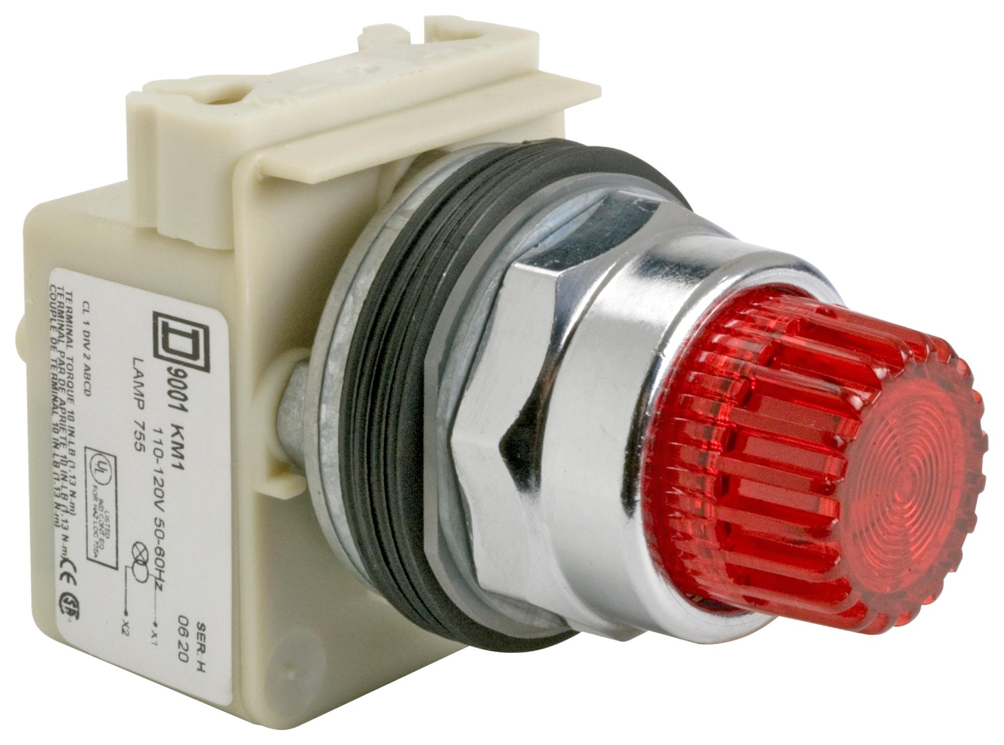 Schneider Electric 9001K2L35R21H13 Pb Sw, Illum, Spdt, Red, 10A, 600Vac