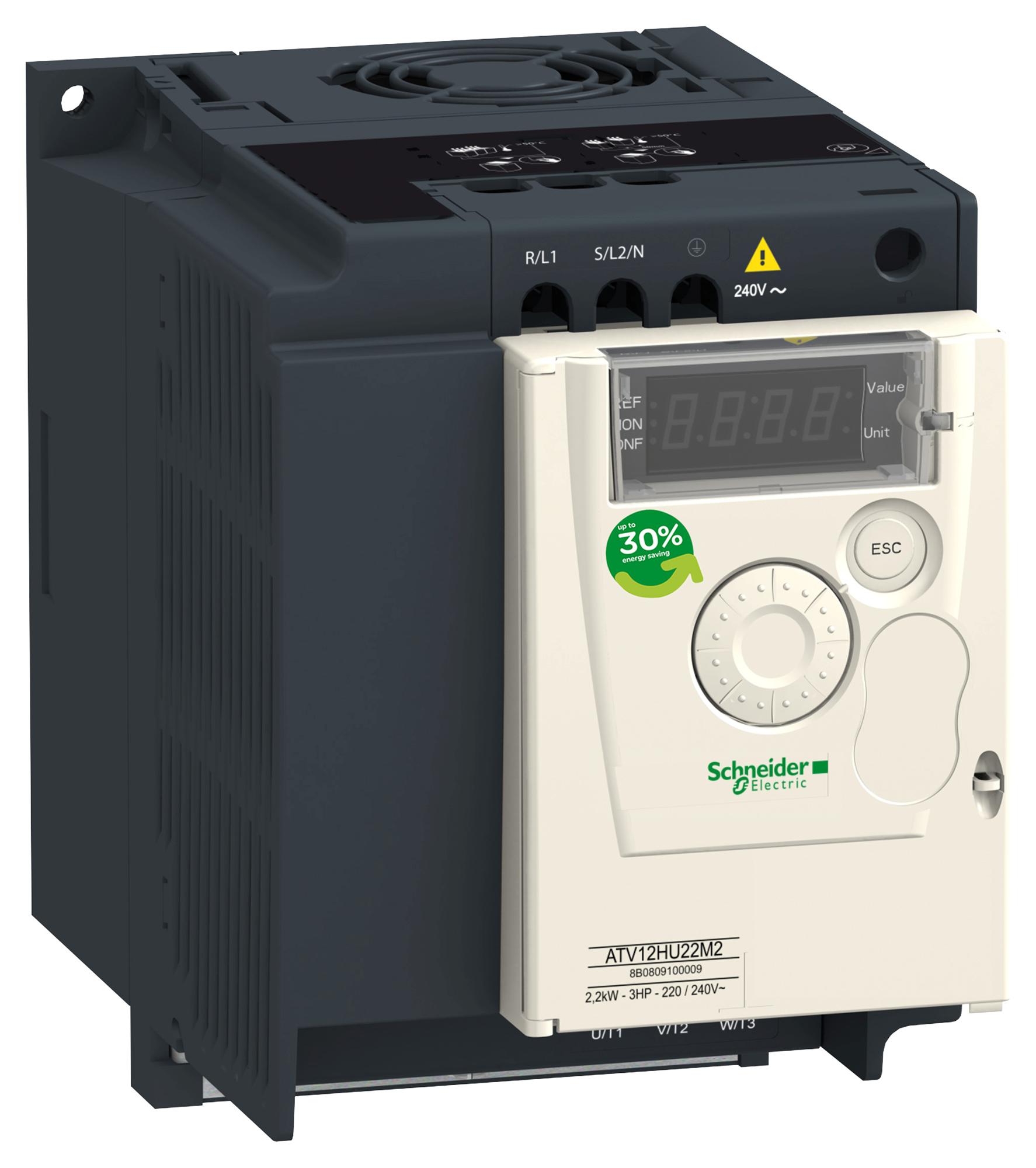 Schneider Electric Atv12Hu15M2Tq Var Speed Drive , 1Ph/3Ph, 1.5Kw, 240Vac