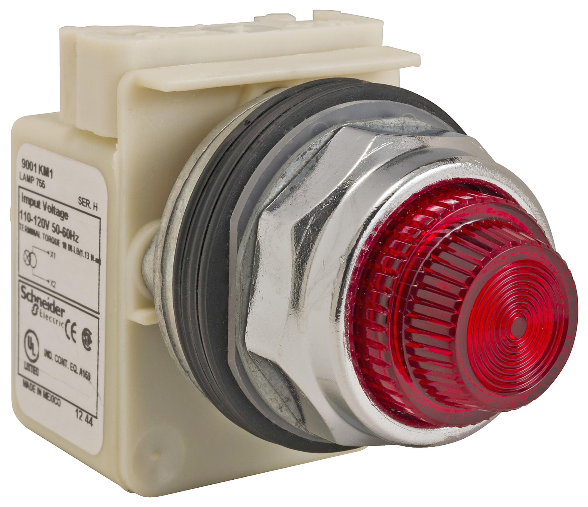 Schneider Electric 9001Kp1R31 Incand Indicator, Ba9S, Round, 30mm