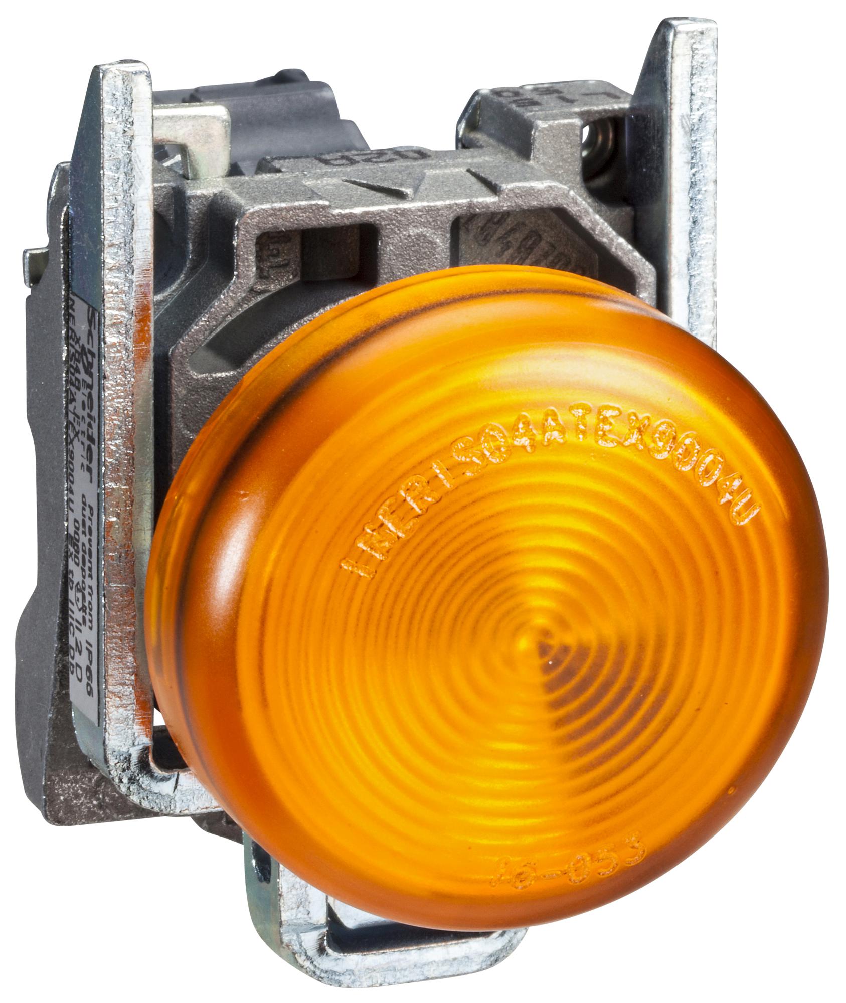 Schneider Electric Xb4Bvm5Ex Panel Indicator, Orange, 22mm, 240Vac