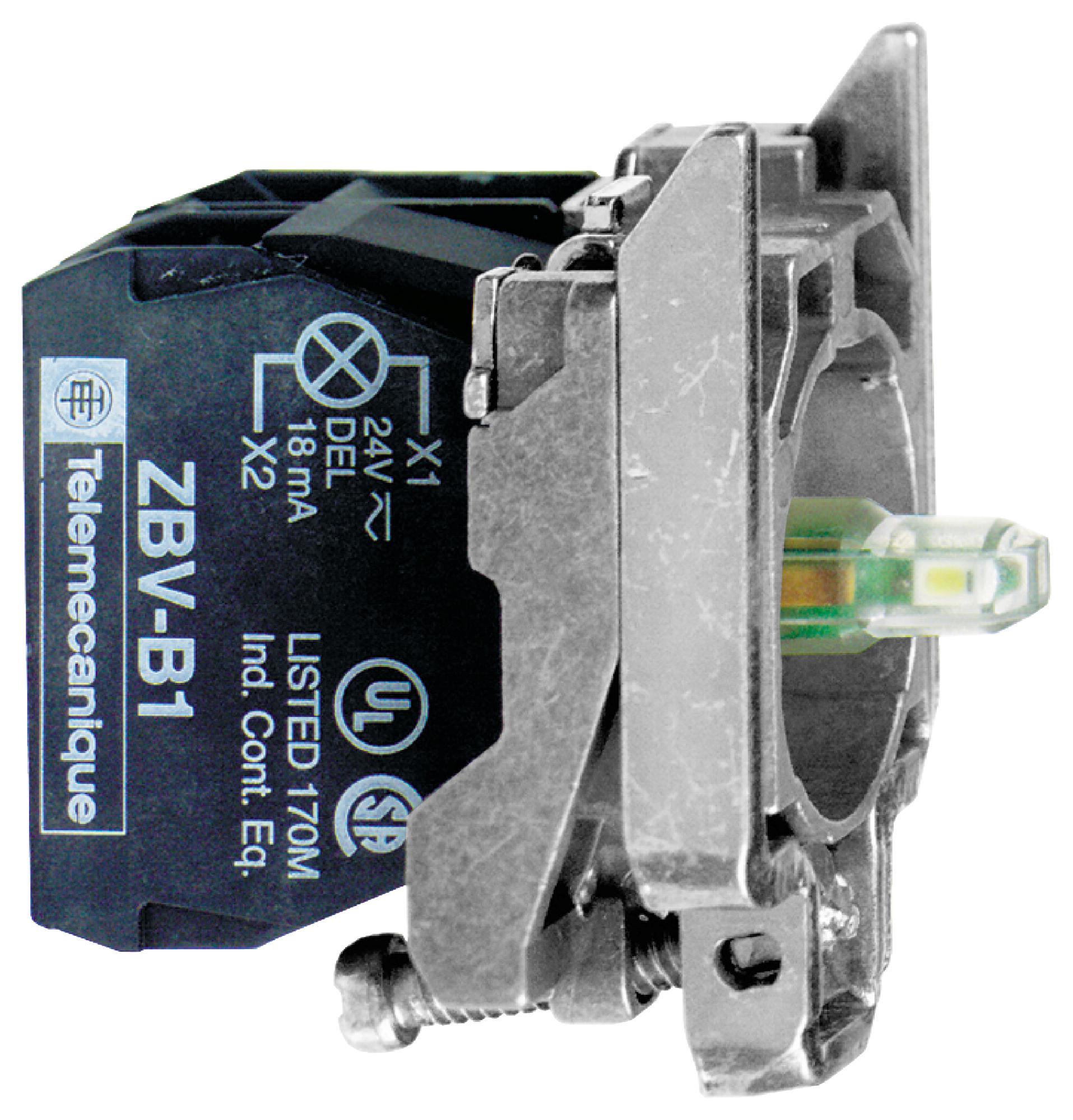 Schneider Electric Zb4Bw0G63 Light Block, 2P, 6A, 120Vac, Screw Clamp