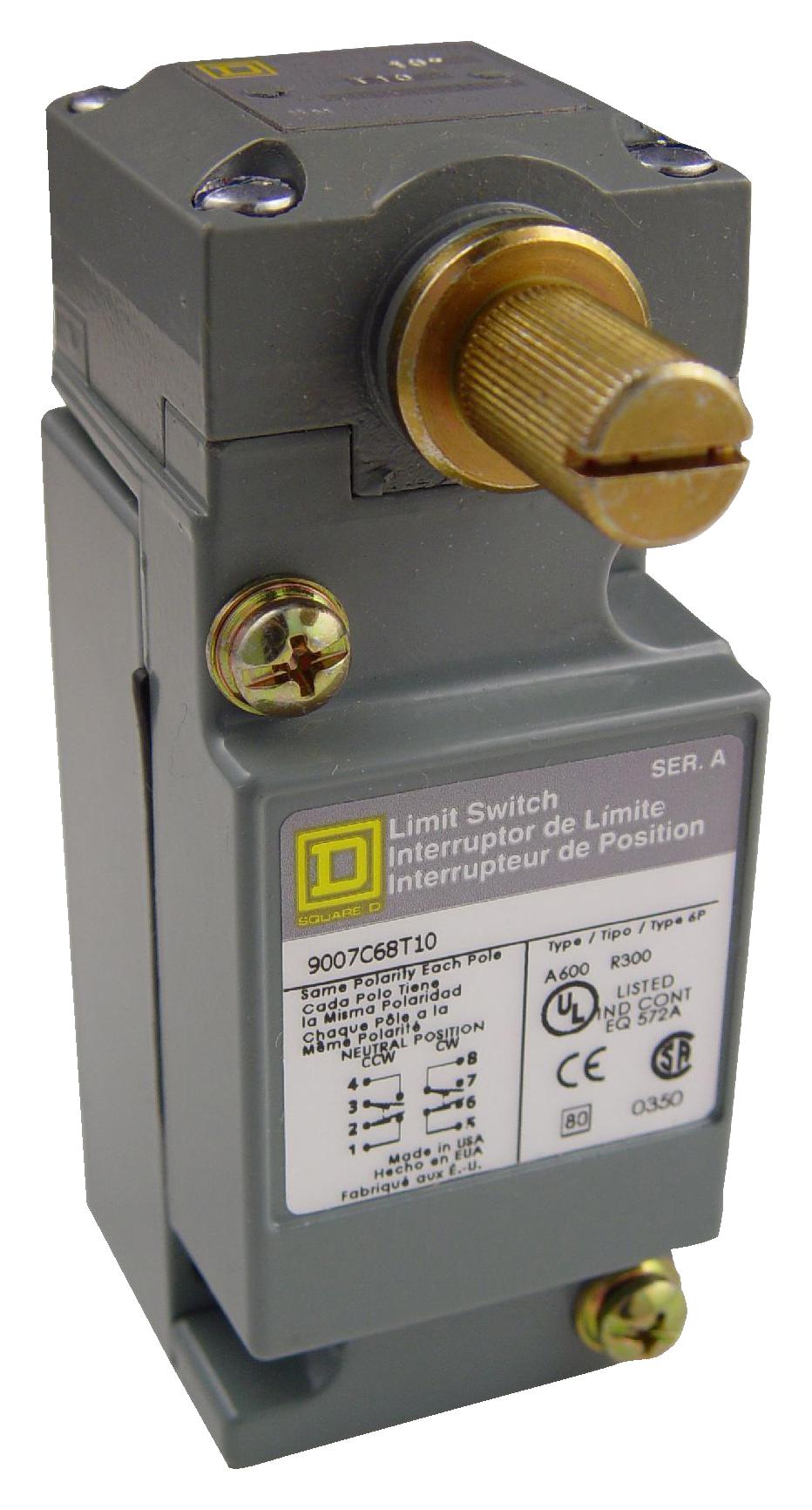 Schneider Electric 9007C68T10M11 Limit Sw, Rotary, Dpdt-Db, 1.2A, 600V