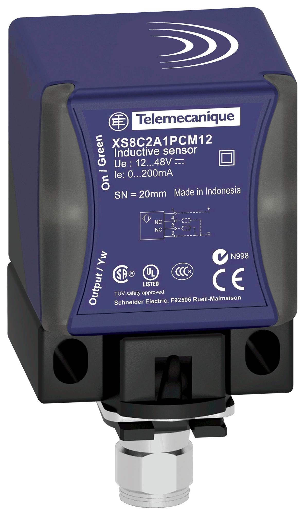 Telemecanique Sensors Xs8C2A4Dbm12 Inductive Sensor, 40mm, Digital, 48V