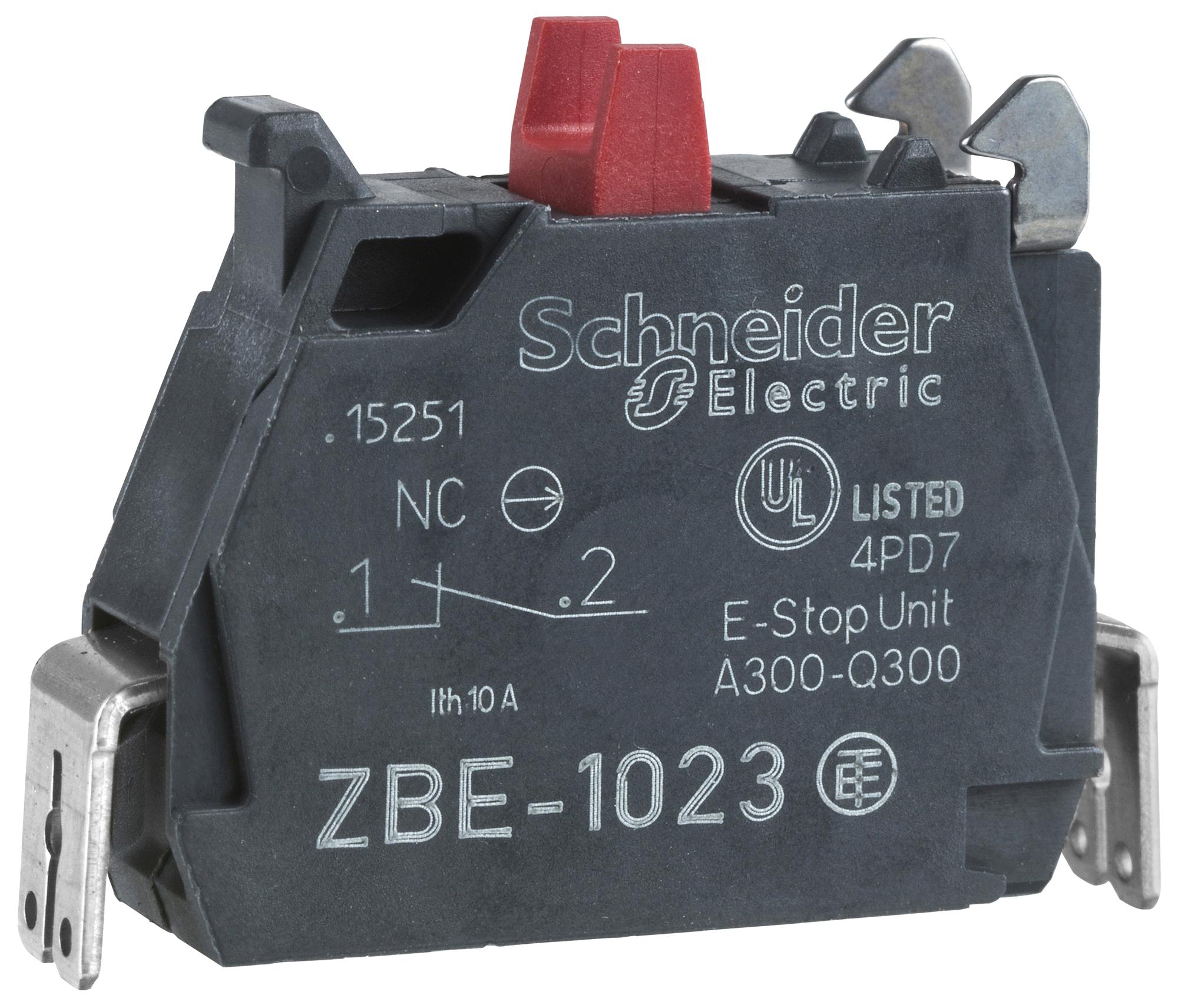 Schneider Electric Zbe1013 Contact Block, 1Pole, Qc