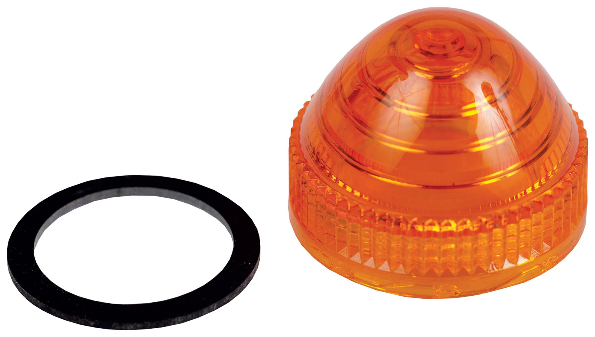 Schneider Electric 9001A9 Indicator Lens, Amber, Dome, 30mm