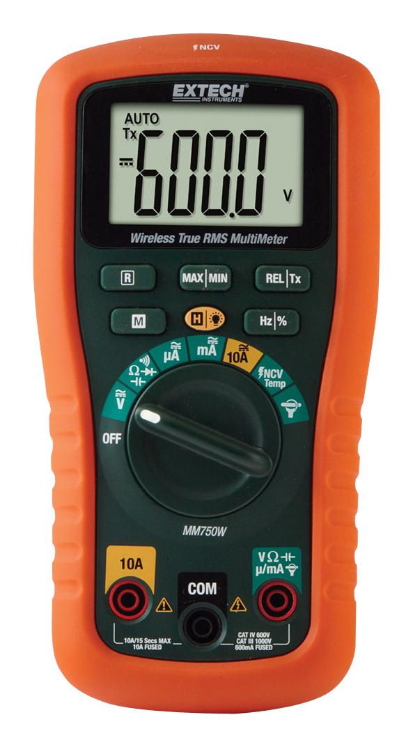 Extech Instruments Mm750W Digital Multimeter, True Rms, 10A, 1Kv