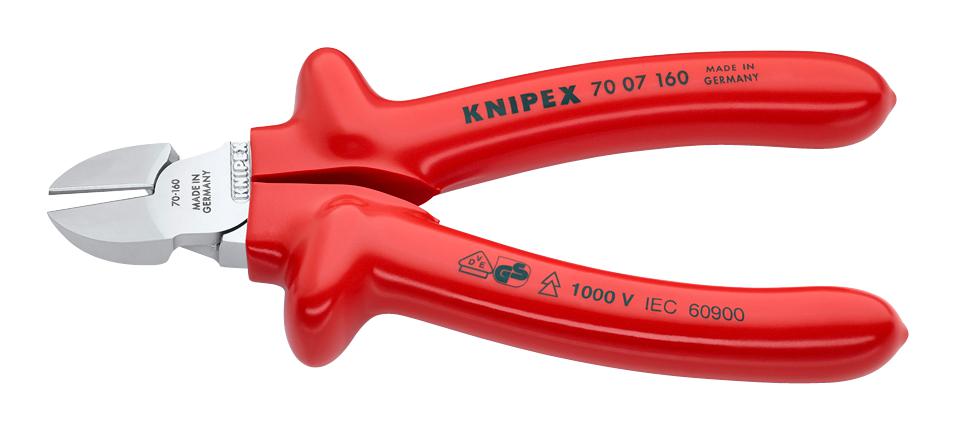 Knipex 70 07 160 Diagonal Cutter, Bevel, 4mm, 160mm