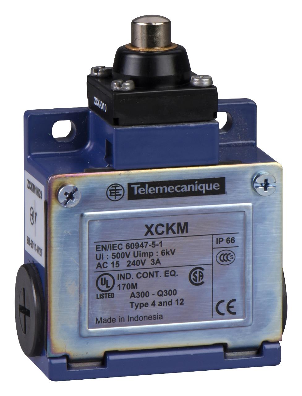 Telemecanique Sensors Xckm510 Limit Sw, Plunger, Spst-No/nc, 3A, 240V