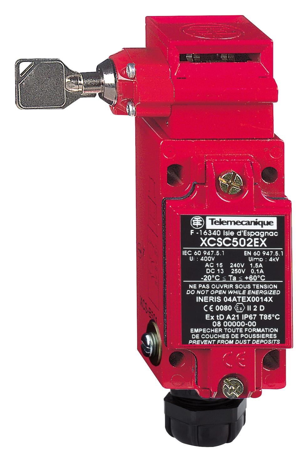 Telemecanique Sensors Xcsc502Ex Safety Switch, Dpst-No/spst-Nc, 6A, 120V