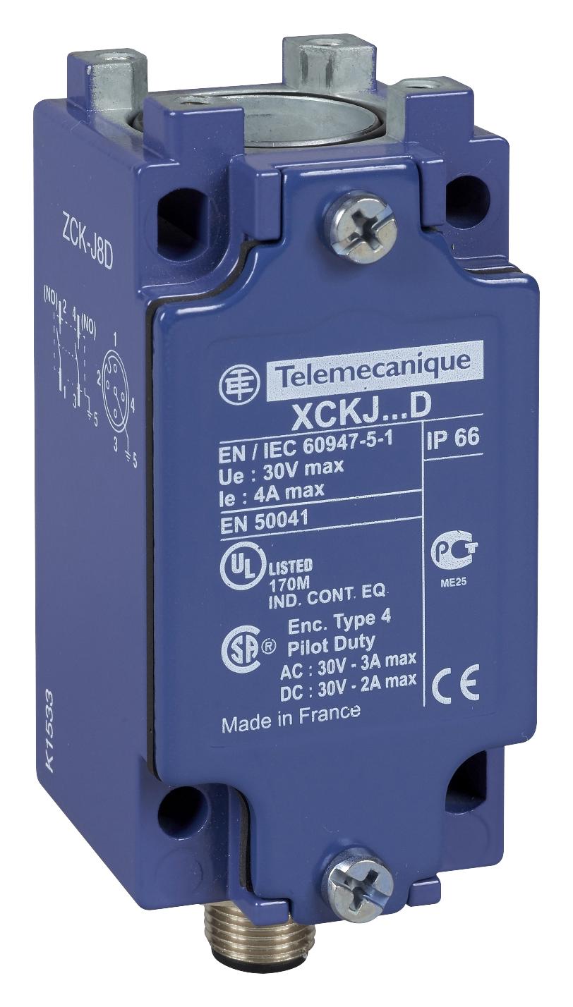 Telemecanique Sensors Zckj7D Limit Switch Body, Dpst, M12 Connector