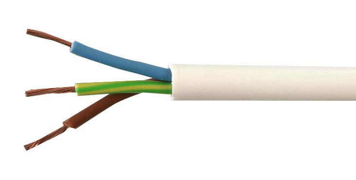 Pro Elec Pel01079 Cable H05Vv-F3 3183Y 1.00mm White 100M